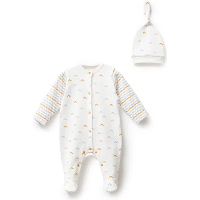 Moi Noi Zigzag One-piece Set In White