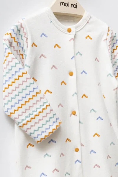 Moi Noi Zigzag One-piece Set In White