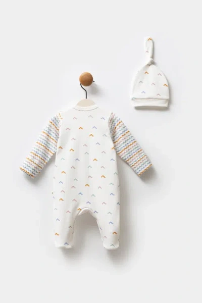 Moi Noi Zigzag One-piece Set In White