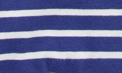 Mini Boden Kids' Stripe Appliqué Long Sleeve Cotton Graphic T-shirt In Blue