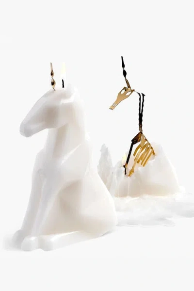 54celsius Pyropet Einar Unicorn Candle In White