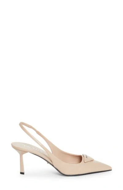 Prada Modellerie Pointed Toe Slingback Pump In Pink