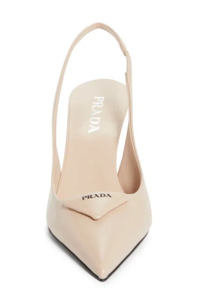 Prada Modellerie Pointed Toe Slingback Pump In Pink