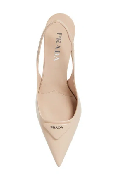 Prada Modellerie Pointed Toe Slingback Pump In Pink