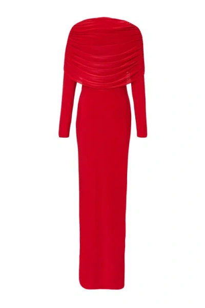 Quiz Ity Maxi Dress With Draping In Red