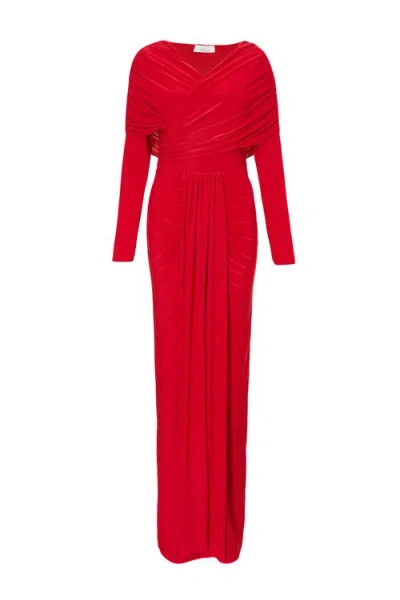 Quiz Ity Maxi Dress With Draping In Red