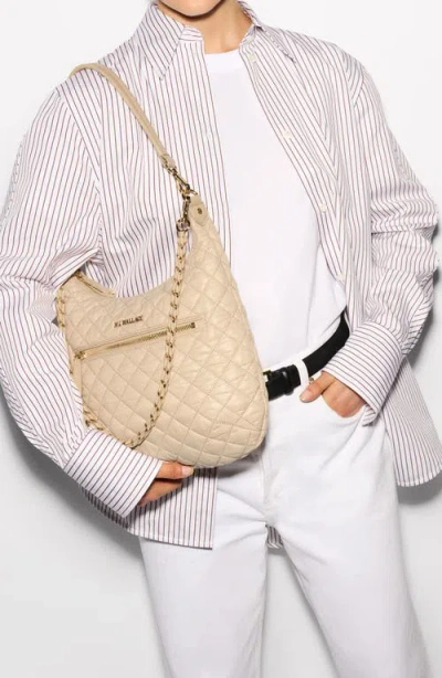 Mz Wallace Crosby Sienna Quilted Nylon Shoulder Bag In Neutral