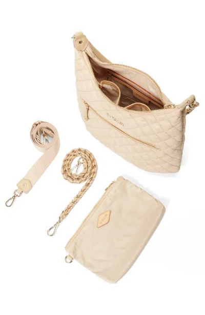 Mz Wallace Crosby Sienna Quilted Nylon Shoulder Bag In Neutral