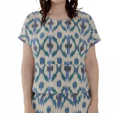 Mata Traders Dana Short Sleeve Top In Seashore Ikat In Multi