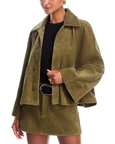 Frame The Corduroy Swing Jacket In Green