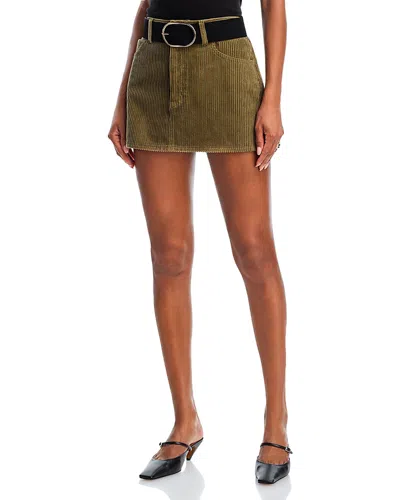 Frame The Corduroy Mini Skirt In Green