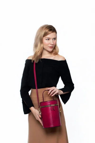 Silver & Riley Nola Bucket Leather Bag In Red