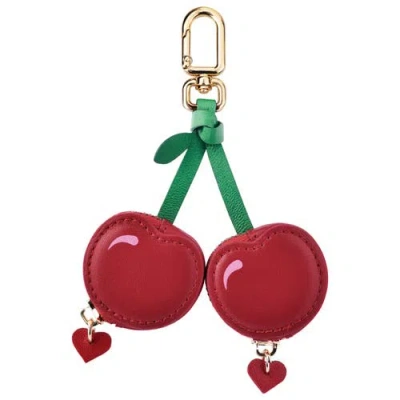 Posh Tech Leather Airtag Bag Charm In Red