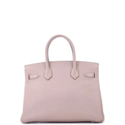 Pre-owned Hermes  Hermes Birkin Handbag Purple Clemence With Palladium Hardware 30 In Pink