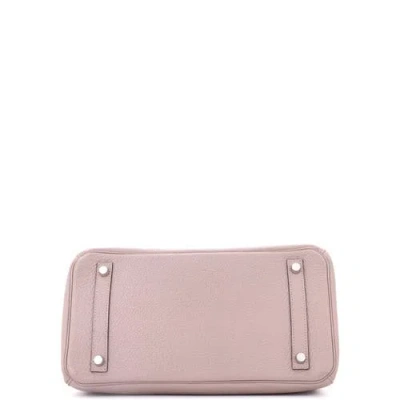 Pre-owned Hermes  Hermes Birkin Handbag Purple Clemence With Palladium Hardware 30 In Pink