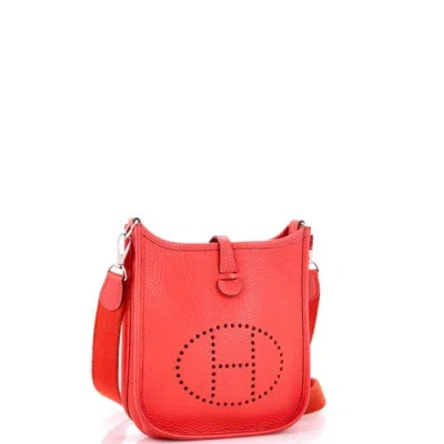 Pre-owned Hermes  Hermes Evelyne Bag Gen Iii Clemence Tpm In Red