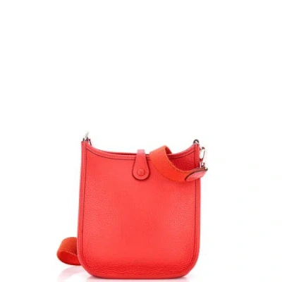 Pre-owned Hermes  Hermes Evelyne Bag Gen Iii Clemence Tpm In Red