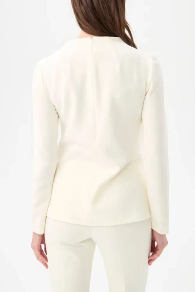 Trina Turk Baz High Neck Suiting Top In White