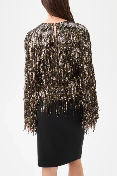 Trina Turk Satine Fringed Sequin Top In Multi