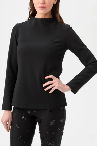 Trina Turk Baz High Neck Suiting Top In Black