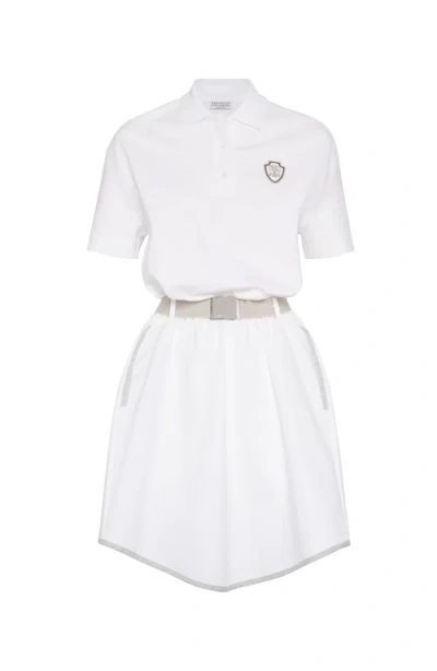 Brunello Cucinelli Couture Interlock Mini Dress In White