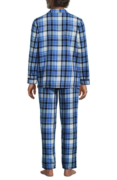 Lands' End Flannel Pajama Set In Blue
