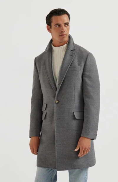 Brunello Cucinelli Handcrafted Coat In Gray