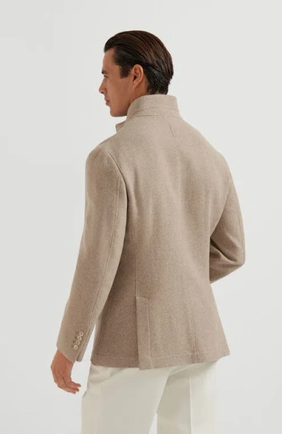 Brunello Cucinelli Stand-up Collar Pocket Blazer In Neutral