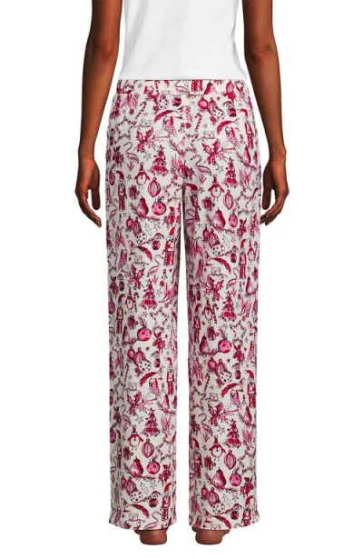 Lands' End Plus Size Flannel Patchwork Wide Leg Sleep Pants In Multi