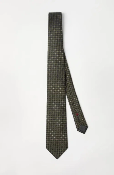 Brunello Cucinelli Necktie With Jacquard Pattern In Green
