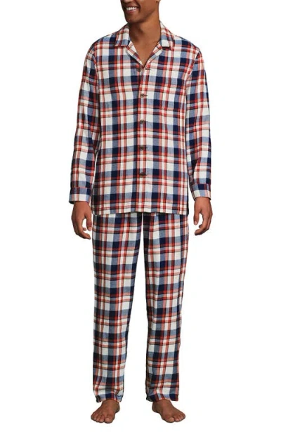 Lands' End Flannel Pajama Set In Multi