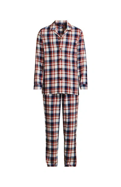 Lands' End Flannel Pajama Set In Multi