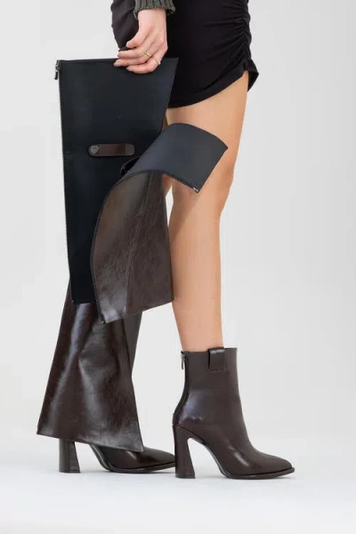 Prologue Shoes Aja Block Heel Convertible Knee High Boot In Multi
