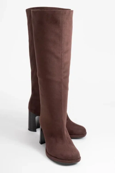 Prologue Shoes Josette Block Heel Knee High Boot In Multi