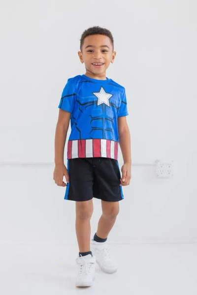 Marvel T-shirt & Mesh Shorts Set In Multi