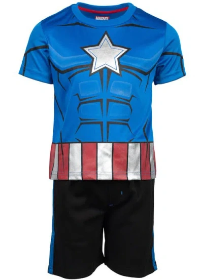 Marvel T-shirt & Mesh Shorts Set In Multi