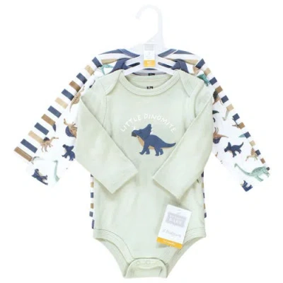 Hudson Baby Cotton Long-sleeve Bodysuit 3pk In Multi