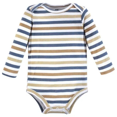 Hudson Baby Cotton Long-sleeve Bodysuit 3pk In Multi