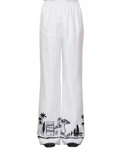 Officine Generale Gracella Pants In Ecru/black In Multi