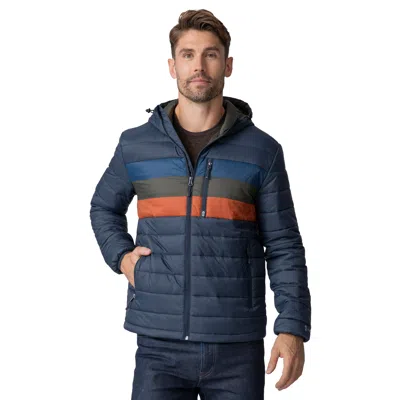 Free Country Colorblock Puffer Jacket In Blue