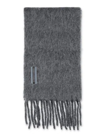 Our Legacy Textured Wool And Alpaca Blend Scarf In Gray