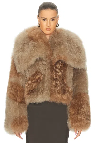 Attico Bomber Jacket In Brown