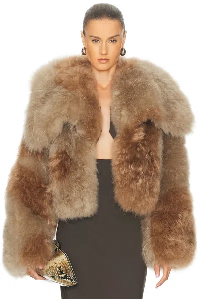 Attico Bomber Jacket In Brown