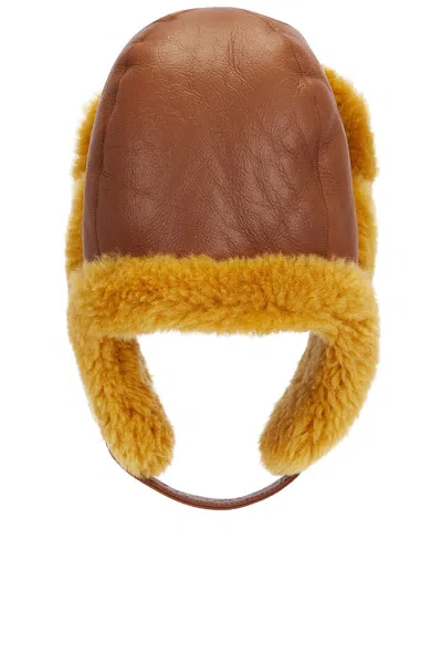 Acne Studios Belmet Shearling Hat In Orange