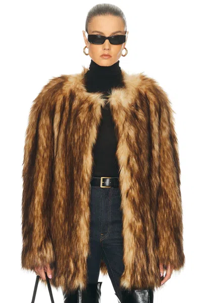 A.l.c A. L.c. Bria Faux Fur Coat In Brown