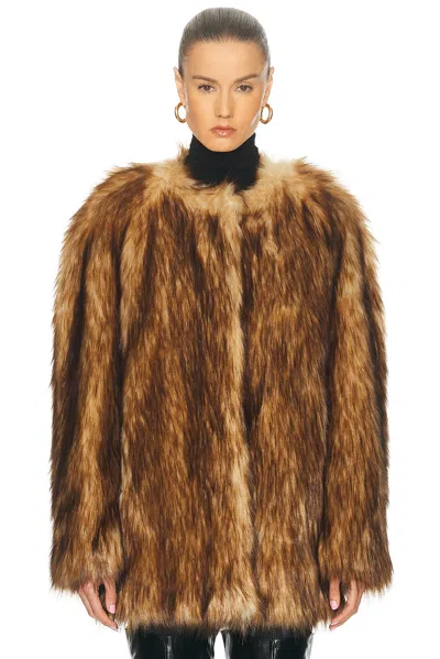 A.l.c A. L.c. Bria Faux Fur Coat In Brown