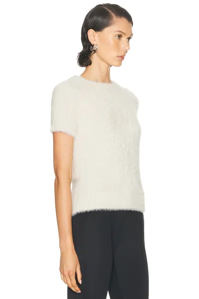 Helmut Lang Crop Eyelash Tee In White