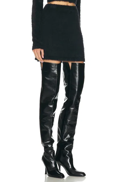 Helmut Lang Eyelash Miniskirt In Black