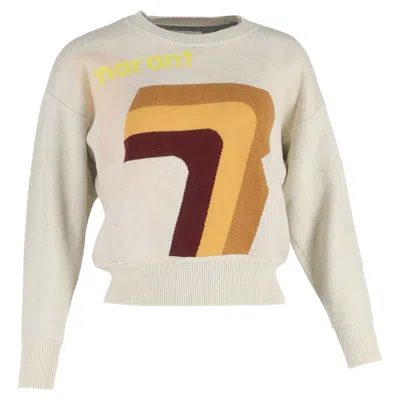 Isabel Marant Etoile Klero Logo-print Sweater In Off-white Cotton In White