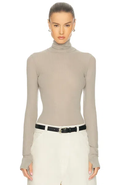 Lemaire Seamless High Neck Top In Gray